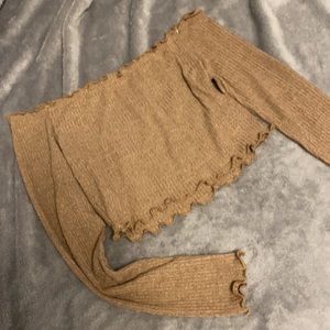 Off the shoulder, long sleeve top